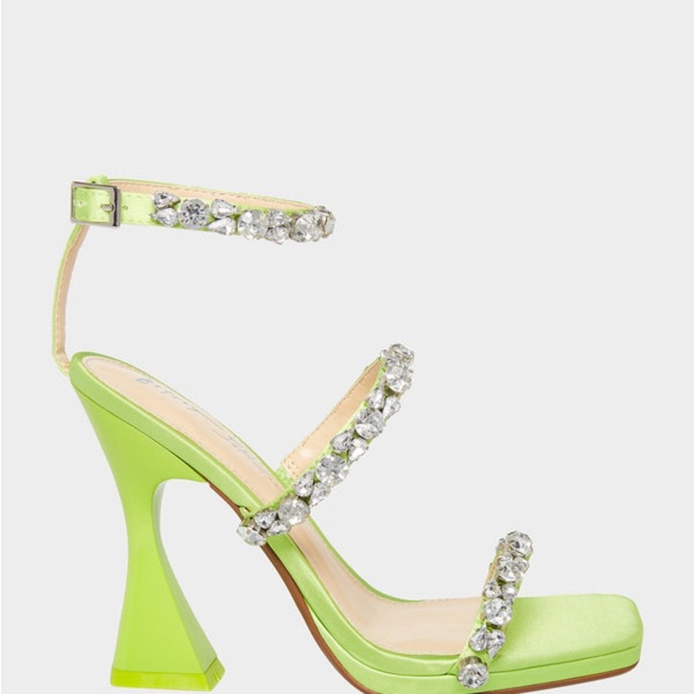 Betsy Johnson Rhinestone Glam SB-Perry Green Heels NEW In Box (Multiple Sizes) - Picture 3 of 16